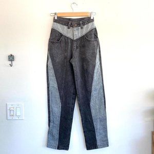 CAP FERRAT VINTAGE DENIM JEANS TWO TONE GREY BLACK STRAIGHT LEG